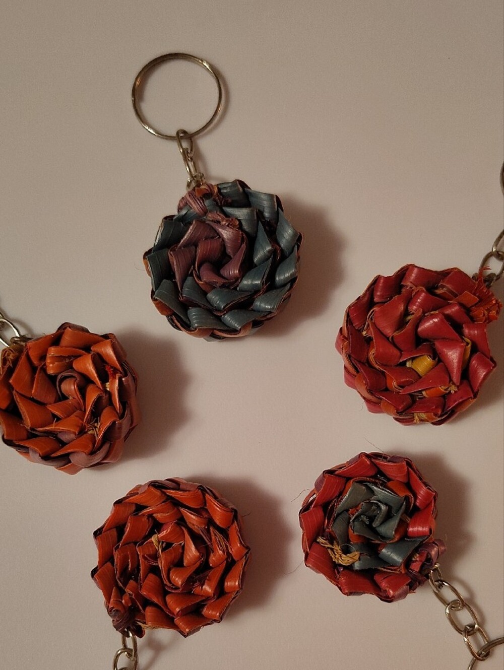 Handwoven Multicolor Floral Keychain - Women Accessories